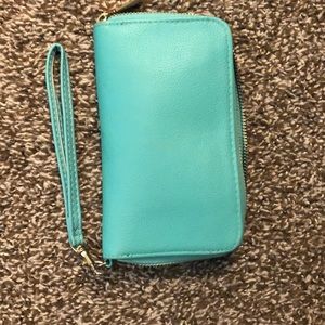Turquoise clutch/ wallet